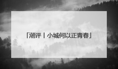 潮评丨小城何以正青春