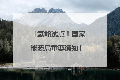 氢能试点！国家能源局重要通知