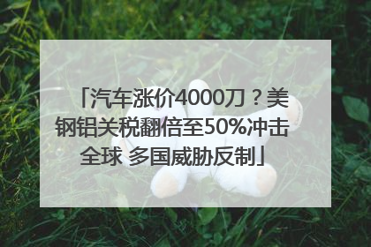 汽车涨价4000刀？美钢铝关税翻倍至50%冲击全球 多国威胁反制