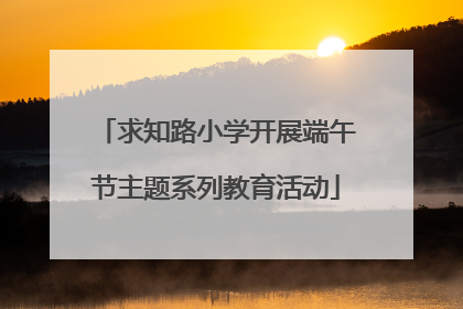 求知路小学开展端午节主题系列教育活动
