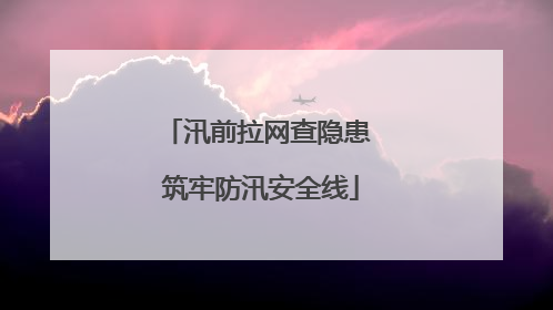 汛前拉网查隐患 筑牢防汛安全线