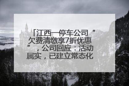江西一停车公司“欠费清缴享7折优惠”，公司回应：活动属实，已建立常态化诉讼追缴机制