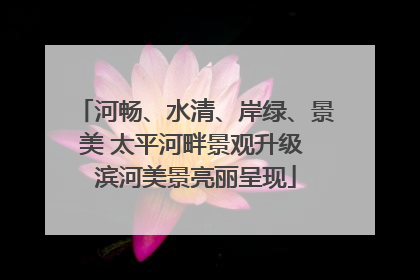 河畅、水清、岸绿、景美 太平河畔景观升级 滨河美景亮丽呈现