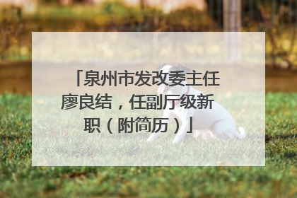 泉州市发改委主任廖良结，任副厅级新职（附简历）