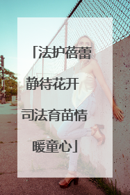法护蓓蕾静待花开 司法育苗情暖童心