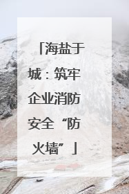 海盐于城：筑牢企业消防安全“防火墙”