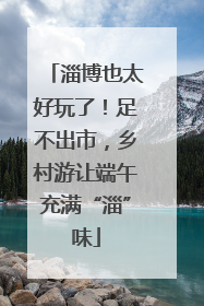 淄博也太好玩了！足不出市，乡村游让端午充满“淄”味