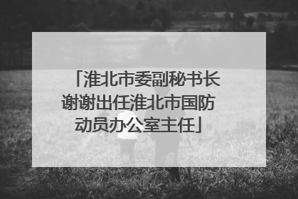 淮北市委副秘书长谢谢出任淮北市国防动员办公室主任
