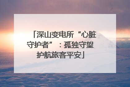 深山变电所“心脏守护者”：孤独守望护航旅客平安