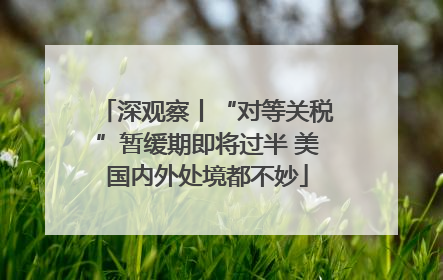 深观察丨“对等关税”暂缓期即将过半 美国内外处境都不妙