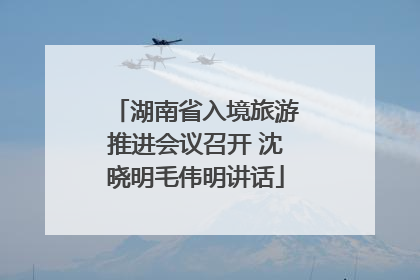 湖南省入境旅游推进会议召开 沈晓明毛伟明讲话