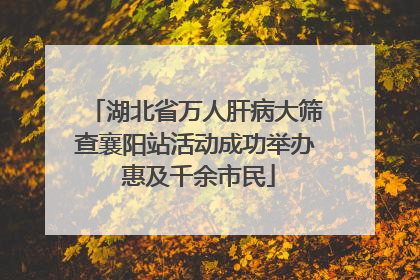 湖北省万人肝病大筛查襄阳站活动成功举办 惠及千余市民