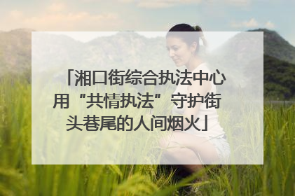 湘口街综合执法中心用“共情执法”守护街头巷尾的人间烟火