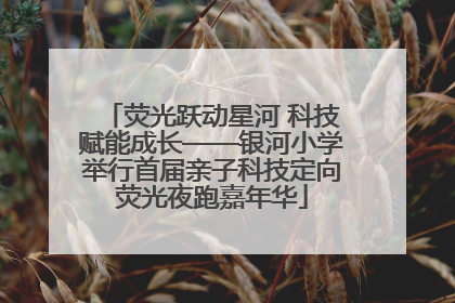 荧光跃动星河 科技赋能成长——银河小学举行首届亲子科技定向荧光夜跑嘉年华