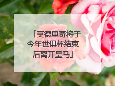 莫德里奇将于今年世俱杯结束后离开皇马