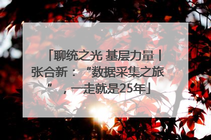 聊统之光 基层力量丨张合新：“数据采集之旅”，一走就是25年