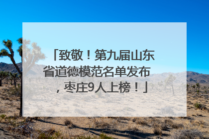 致敬！第九届山东省道德模范名单发布，枣庄9人上榜！