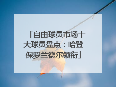 自由球员市场十大球员盘点：哈登保罗兰德尔领衔