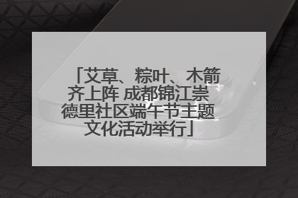 艾草、粽叶、木箭齐上阵 成都锦江崇德里社区端午节主题文化活动举行