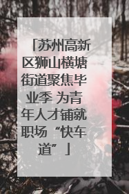 苏州高新区狮山横塘街道聚焦毕业季 为青年人才铺就职场“快车道”