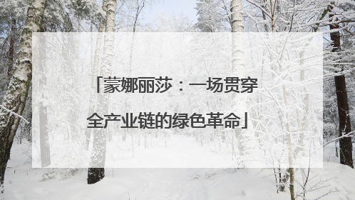 蒙娜丽莎：一场贯穿全产业链的绿色革命