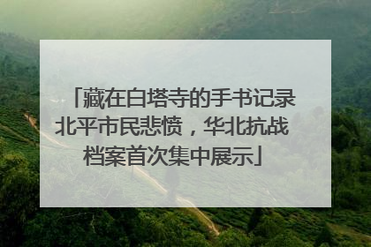 藏在白塔寺的手书记录北平市民悲愤，华北抗战档案首次集中展示