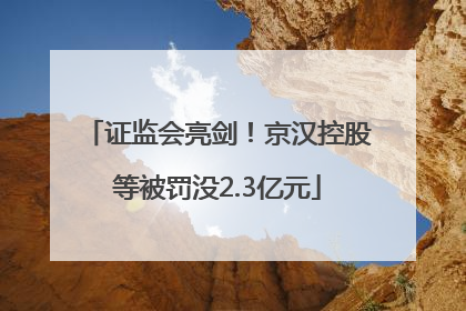 证监会亮剑！京汉控股等被罚没2.3亿元
