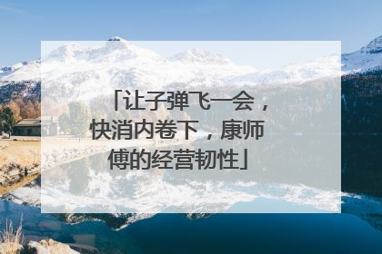 让子弹飞一会，快消内卷下，康师傅的经营韧性