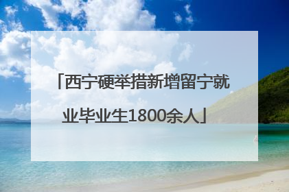 西宁硬举措新增留宁就业毕业生1800余人