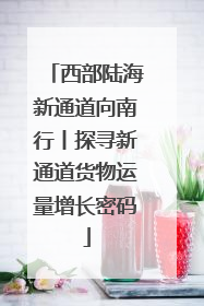 西部陆海新通道向南行丨探寻新通道货物运量增长密码