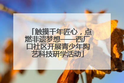 触摸千年匠心，点燃非遗梦想——西厂口社区开展青少年陶艺科技研学活动