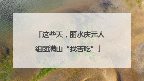 这些天，丽水庆元人组团满山“找苦吃”