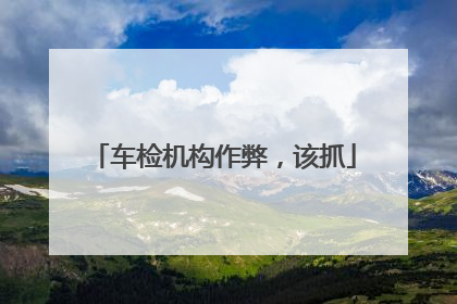 车检机构作弊，该抓