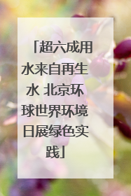 超六成用水来自再生水 北京环球世界环境日展绿色实践