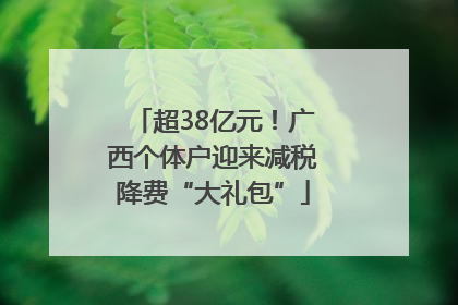 超38亿元！广西个体户迎来减税降费“大礼包”