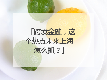 跨境金融，这个热点未来上海怎么抓？