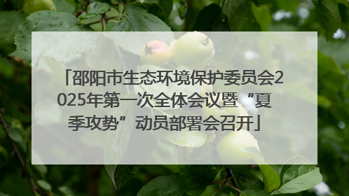 邵阳市生态环境保护委员会2025年第一次全体会议暨“夏季攻势”动员部署会召开