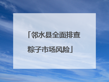 邻水县全面排查粽子市场风险