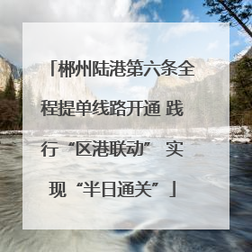 郴州陆港第六条全程提单线路开通 践行“区港联动” 实现“半日通关”
