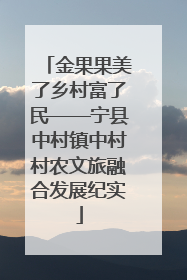 金果果美了乡村富了民——宁县中村镇中村村农文旅融合发展纪实