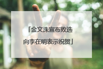 金文洙宣布败选 向李在明表示祝贺