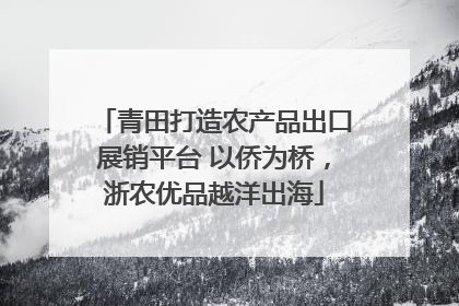 青田打造农产品出口展销平台 以侨为桥，浙农优品越洋出海