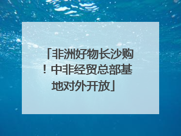 非洲好物长沙购！中非经贸总部基地对外开放