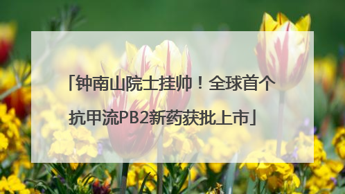 钟南山院士挂帅！全球首个抗甲流PB2新药获批上市