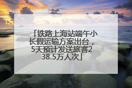 铁路上海站端午小长假运输方案出台，5天预计发送旅客238.5万人次