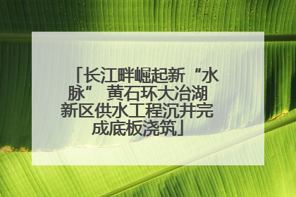 长江畔崛起新“水脉” 黄石环大冶湖新区供水工程沉井完成底板浇筑
