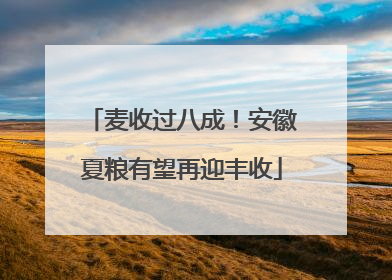 麦收过八成！安徽夏粮有望再迎丰收