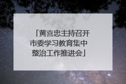 黄喜忠主持召开市委学习教育集中整治工作推进会