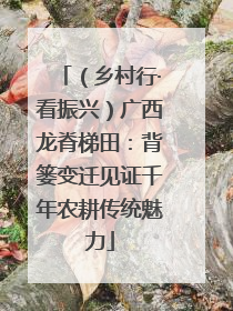 （乡村行·看振兴）广西龙脊梯田：背篓变迁见证千年农耕传统魅力