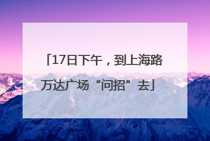 17日下午，到上海路万达广场“问招”去